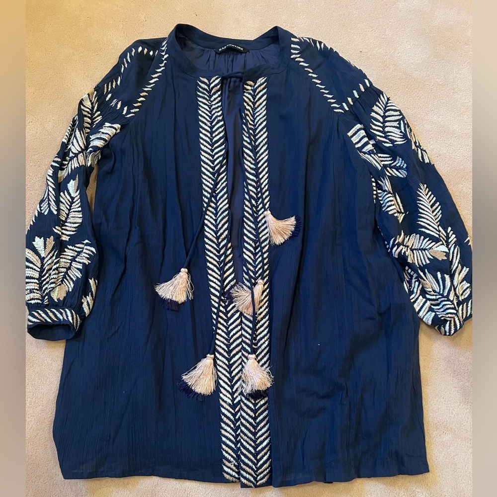 Navy Blue Embroidered Women's KAS New York Jacket